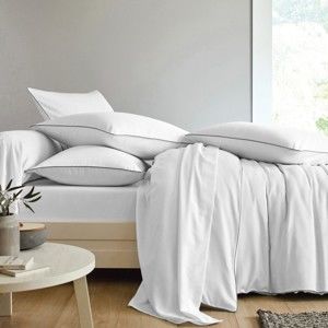 Blancheporte Jednofarebná posteľná bielizeň, bavlnený satén, Colombine biela obliečka na vank. 50x70cm+lem
