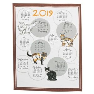Blancheporte Utierky kalendár 2019, súprava 3 ks hnedosivá+modrá+ružová 46x62cm