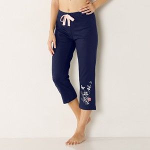 Blancheporte Krátke pyžamové nohavice, kvetinová potlač v spodnej časti nám.modrá 46/48