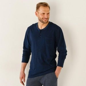 Blancheporte Pyžamové tričko s dlhými rukávmi nám.modrá 117/126 (XXL)