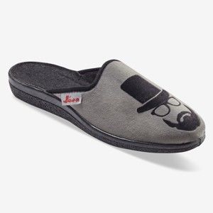 Blancheporte Zamatové papuče s potlačou Jeva sivá 40