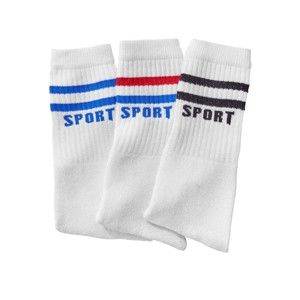 Blancheporte Tenisové ponožky, sada 3 párov biela 47/50