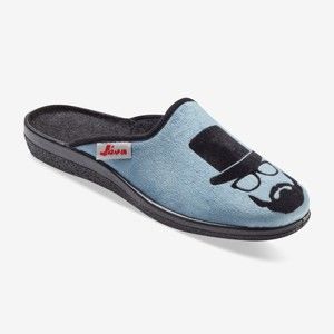 Blancheporte Zamatové papuče s potlačou Jeva modrá 41