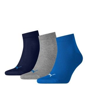 Blancheporte Krátke ponožky Quarter Puma, sada 3 párov sivá+sv.modrá+tm.modrá 39/42