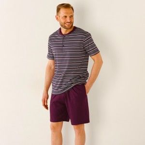 Blancheporte Pyžamo so šortkami a krátkymi rukávmi bordó 117/126 (XXL)
