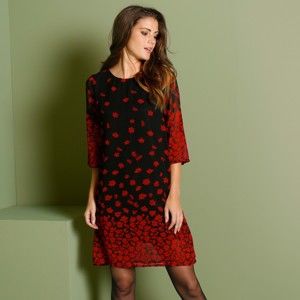 Blancheporte Krátke šaty so vzorom čierna/červená 48