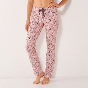 Blancheporte Dlhé pyžamové nohavice, celopotlač ružová 56