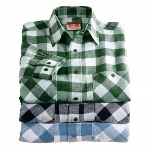 Blancheporte Flanelová košeľa, sada 3 ks zelená+čierna+modrá 45/46