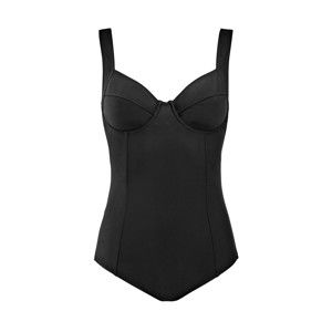 Blancheporte Jednodielne tvarujúce plavky, jednofarebné, s kosticami čierna, koš. B 90