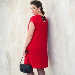 Blancheporte Dvojfarebné šaty červená 54