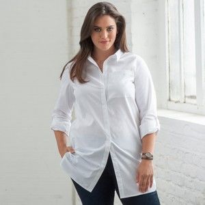 Blancheporte Jednofarebná košeľa biela 46