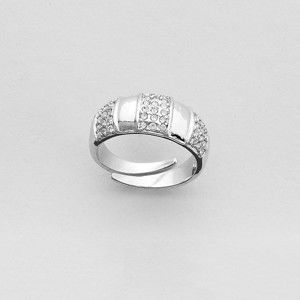 Blancheporte Nastaviteľný prsteň s krištáľmi Swarovski, striebro prsteň s pruhmi