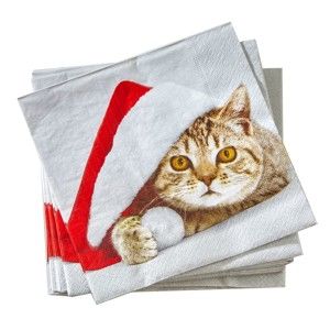 Blancheporte Papierové obrúsky, mačka mačka 33x33cm