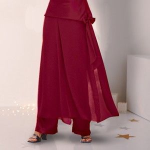 Blancheporte Saténová nohavicová sukňa tomatová 40