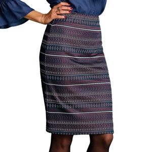 Blancheporte žakárová sukne modrá/karamelová 50