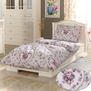 Blancheporte Obliečky bavlna Provence - Spring rose biela/ružová obliečka na vankúšik 40x40cm