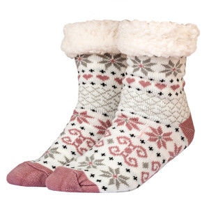 Blancheporte Zimné ponožky s baránkom s motívom vločiek fialová 35-42