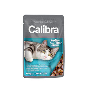 Blancheporte Kapsička pre mačky CALIBRA premium 100g pstruh a losos v omáčke 100g