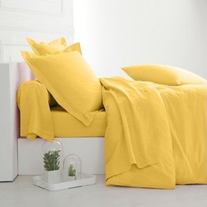 Blancheporte Jednofarebná posteľná bielizeň, bavlna zn. Colombine žltá klasická plachta 180x290cm