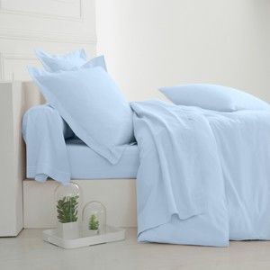 Blancheporte Jednofarebná posteľná bielizeň, bavlna zn. Colombine azurová modrá napínacie plachta 90x190cm
