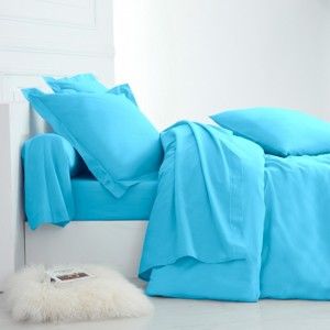 Blancheporte Jednofarebná posteľná bielizeň, bavlna zn. Colombine tyrkysová obliečka na prikr. 140x200cm