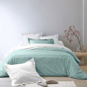 Blancheporte Jednofarebná posteľná bielizeň perkál, zn. Colombine svetlá zelená obliečka na prikr. 140x200cm