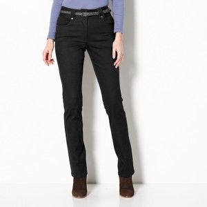 Blancheporte Rovné nohavice s vysokým pásom, nízka postava čierna 38