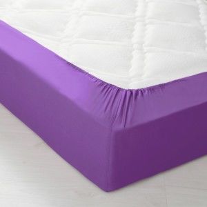 Blancheporte Jednofarebná napínacia posteľná plachta, bavlna purpurová napínacia plachta 140x190cm