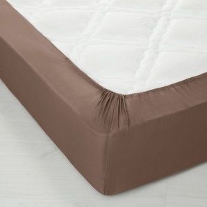 Blancheporte Jednofarebná napínacia posteľná plachta, bavlna hnedosivá napínacia plachta 90x190cm