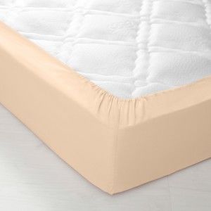 Blancheporte Jednofarebná napínacia posteľná plachta, polycoton piesková napínacia plachta 90x190cm