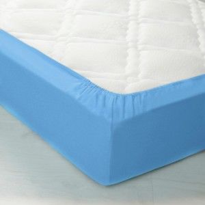 Blancheporte Napínacia posteľná plachta pre vysoké matrace, flanel nebeská modrá napínacia plachta 140x190cm