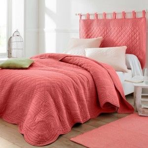 Blancheporte Prikrývka na posteľ ružová koralová obliečka na vank. 65x65cm