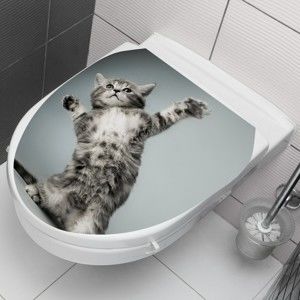 Blancheporte Samolepka na WC s potlačou mačiatka mačka 30x38cm