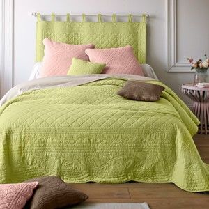 Blancheporte Prikrývka na posteľ lipová zelená obliečka na vank. 65x65cm