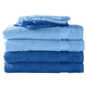 Blancheporte Jednofarebné froté uteráky, zn. Colombine, sady modrá 4 uteráky+4žínky