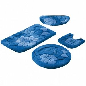 Blancheporte Kúpeľňová predložka, Kvety modrá 50x90cm