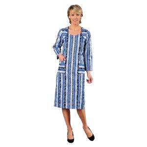 Blancheporte Domáce šaty na zips, dlhé rukávy modrá 52