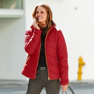 Blancheporte Krátka bunda s aspektom kožušiny tmavá červená 40
