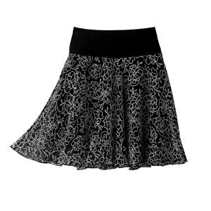 Blancheporte Rozšírená sukňa s potlačou kvetín čierna 40