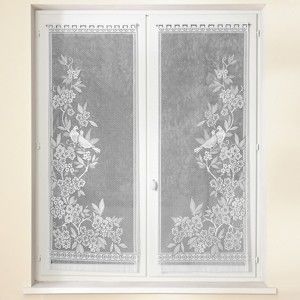 Blancheporte Záclonová vitráž, hrdličky biela 60x220cm