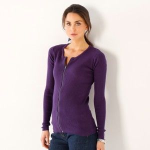 Blancheporte Rebrovaný sveter purpurová 52
