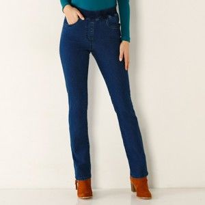 Blancheporte Rovné džínsy s pružným pásom džínsová modrá 54