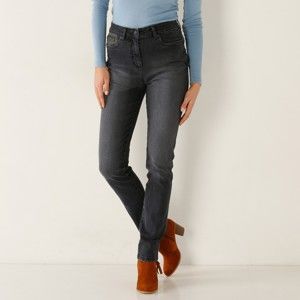 Blancheporte Rovné džínsy s vysokým pásom sivá 40