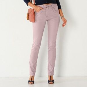 Blancheporte Rovné farebné džínsy béžová ružová 36