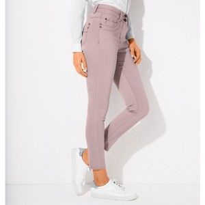 Blancheporte 7/8 úzke farebné džínsy béžová ružová 44