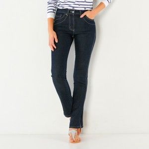 Blancheporte Zoštíhľujúce džínsové nohavice, nižšia postava modrá 54