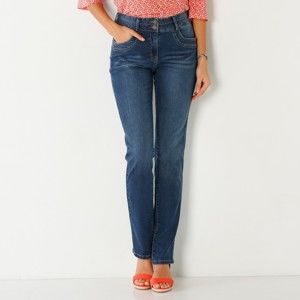 Blancheporte Rovné džínsy v oprané vzhľadu modrá 40