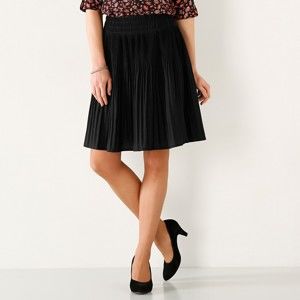 Blancheporte Jednofarebná plisovaná sukňa čierna 44
