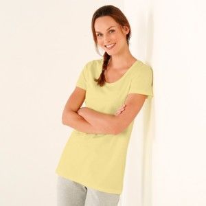 Blancheporte Jednofarebné tričko s krátkymi rukávmi žltá 52