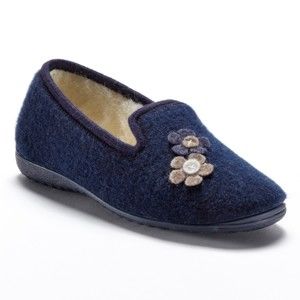 Blancheporte Domáce papuče s motívom kvetín nám.modrá 39